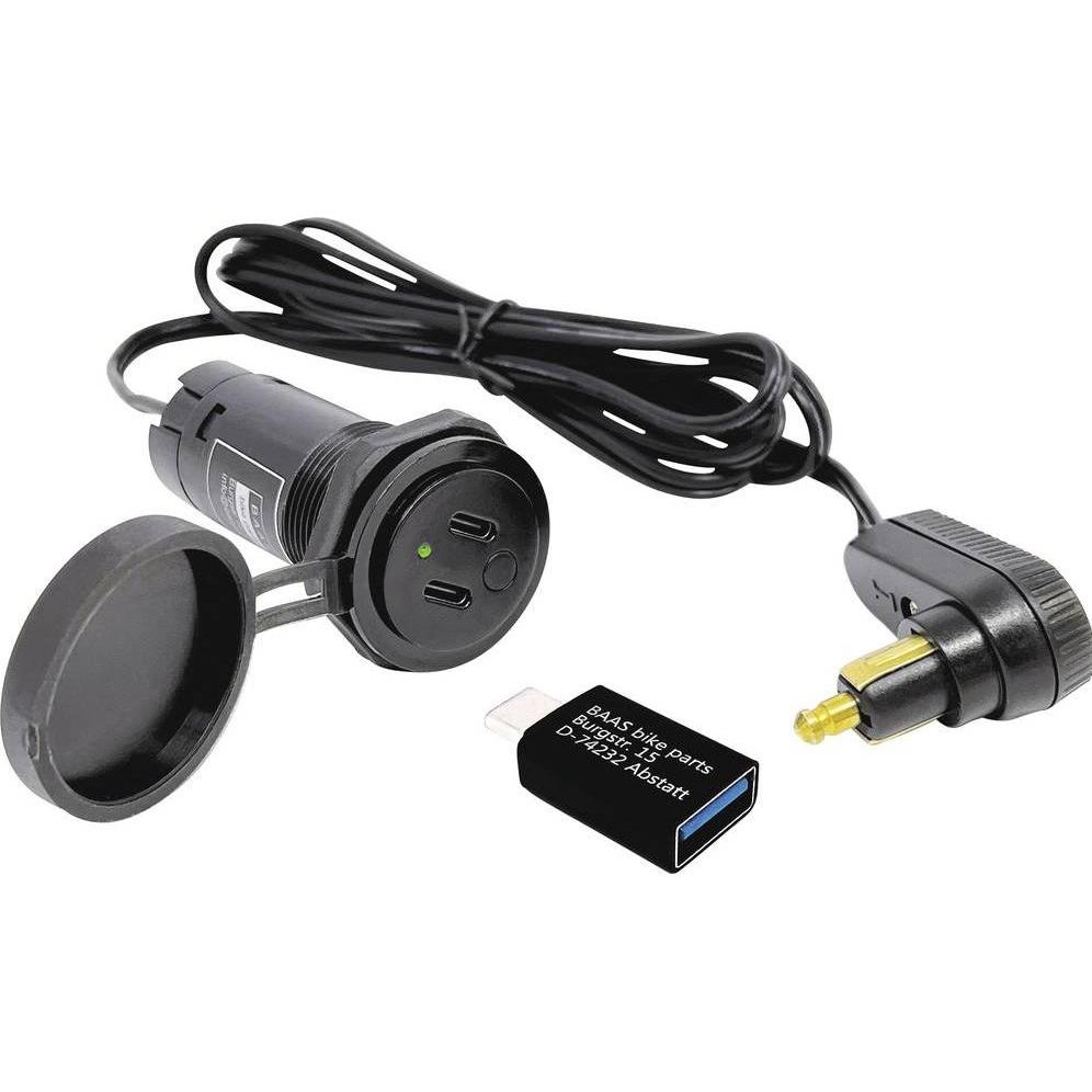 BAAS, Utensili autofficina, Tankrucksack-Kabel mit 2 USB-C-Anschlüssen und 1 USB-A Adapter USB22