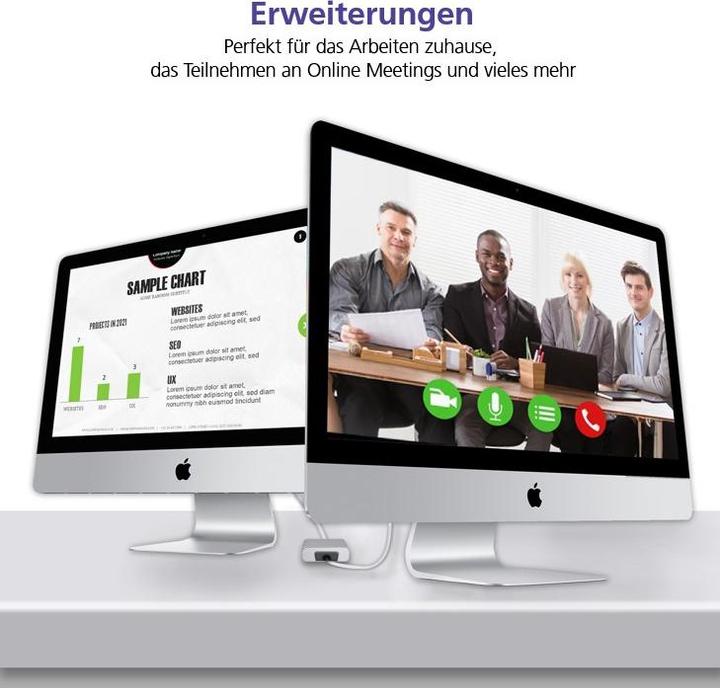 Produktbild Helos PREMIUM USB/DisplayPort-Adapter (USB Typ-C, 10 cm)