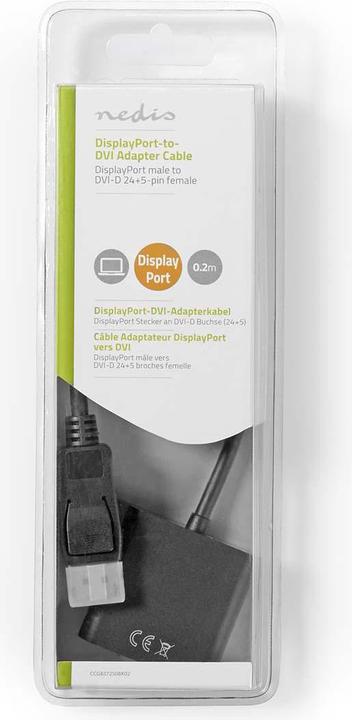 Actual product image Nedis Cable DisplayPort - DVI Dis playPort Macho - DVI-D He (0.20 m)