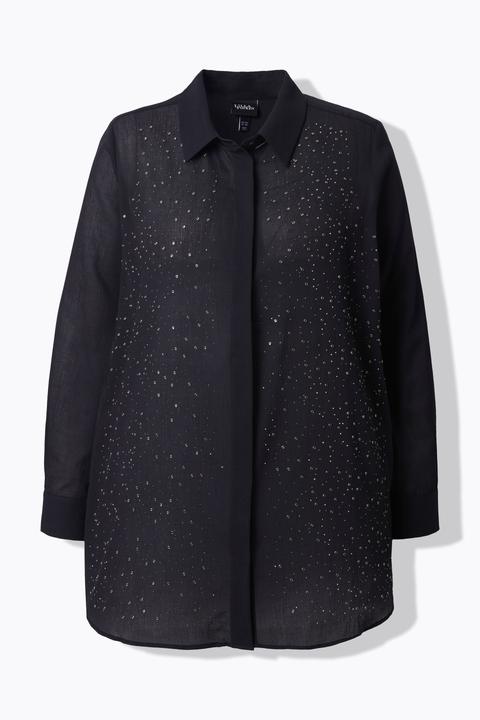 Immagine prodotto Ulla Popken Blusa con decorazioni, collo da camicia e maniche lunghe (60)