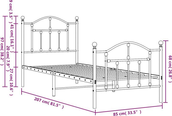 Image du produit vidaXL Bettgestell (80 x 200 cm)