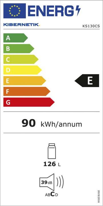 Energie-Label Kibernetik FSP KS130 Kühlschrank 130 Liter schwarz (130 l)