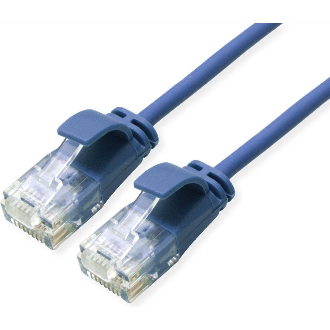 Thumbnail - Roline UTP DataCenter Patchkabel Kat.6A, LSOH, slim, blau, 2 m (U/UTP, CAT6a, 2 m), Netzwerkkabel