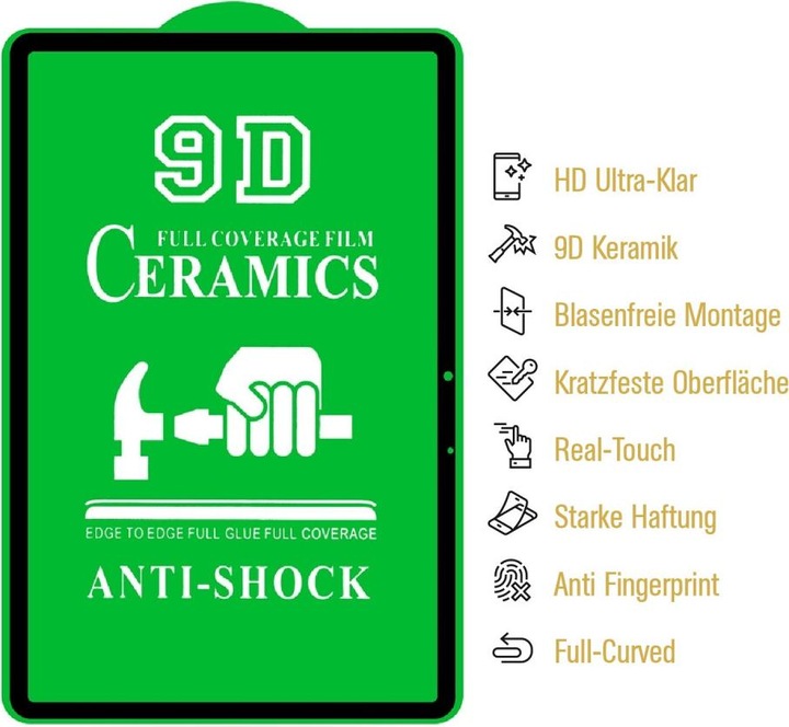 Produktbild Protectorking 3x Ceramic-Glass Full Cover HD Klar (3 Stück, Galaxy Tab S7 FE)