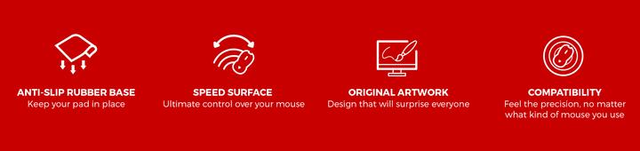 Produktbild Genesis Computermaus Ancient Stone of | Mauspad | 210 x 250 x 2,5 mm | Multicolor