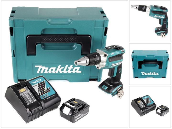 Produktbild Makita DFS 250 RG1J Akku Trockenbauschrauber 18 V Brushless + 1x Akku 6,0 Ah + Ladegerät + Makpac (Akkubetrieb)