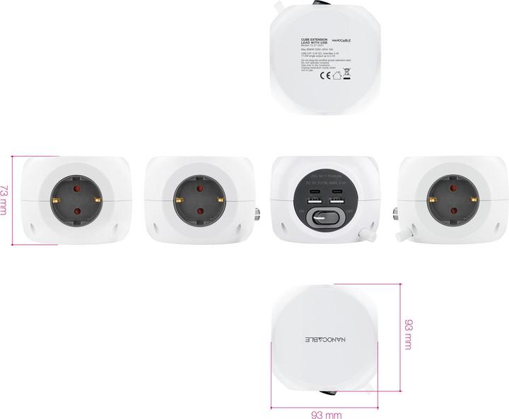 Actual product image Nanocable 10.37.0001 Charger for mobile devices White Indoor (2 ports)