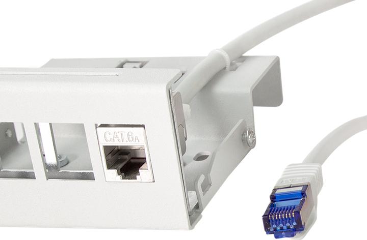 Produktbild LogiLink Konsolidierungspunkt-Patchkabel, Kat.6A, 5,0 m S/FTP, hellgrau (RAL7035), Anschluss: RJ45 Stecker (S/FTP, CAT6a, 5 m)