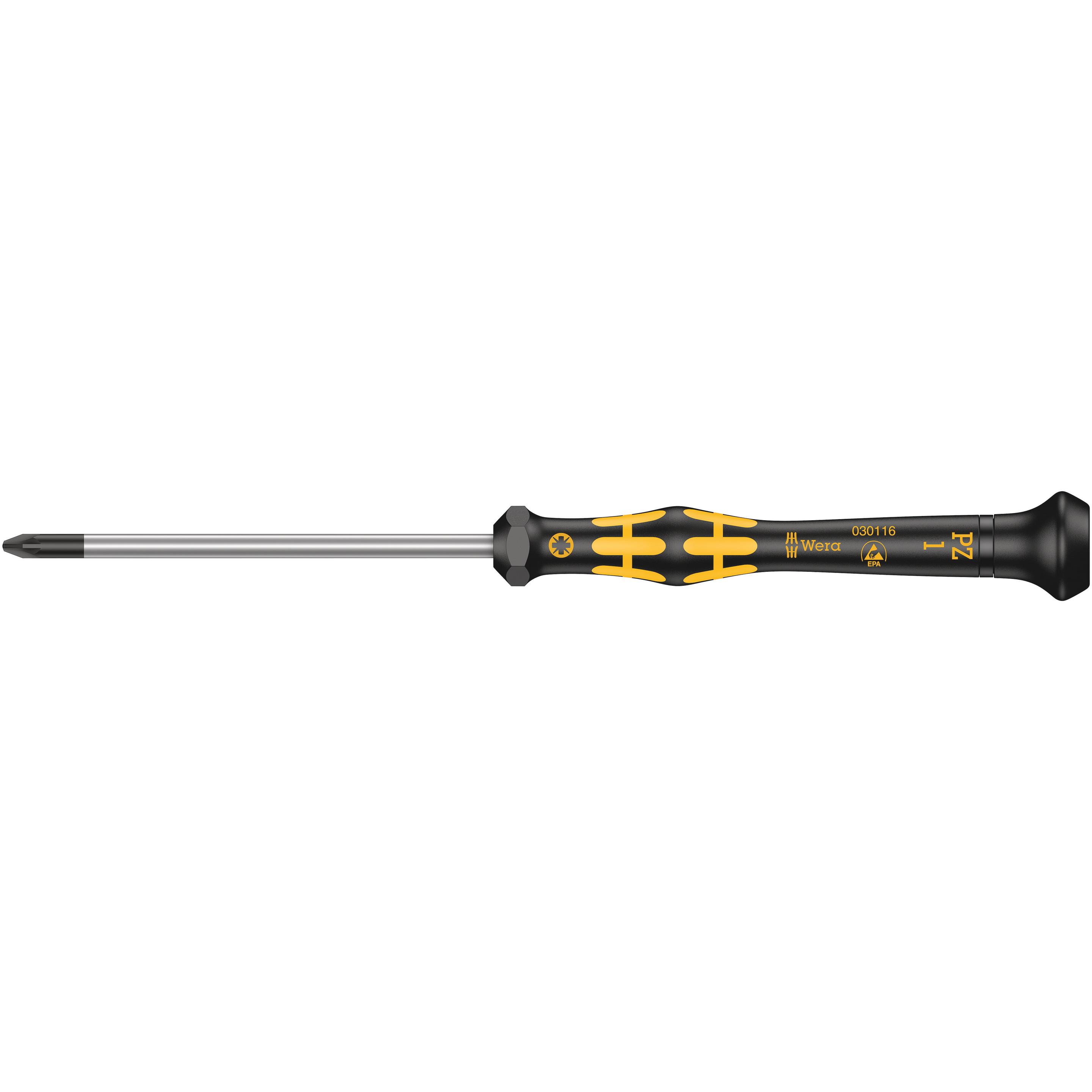 Wera, Schraubenzieher, 1555 ESD Micro PZ 1 x 80 mm (Pozidriv-Kreuzschlitz (PZ))