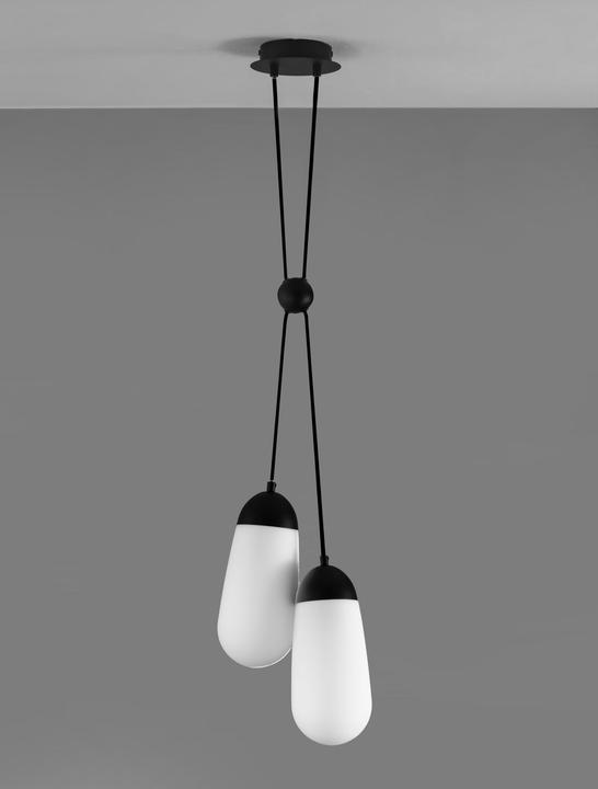 Produktbild Nova Luce BLAKY Pendelleuchte E14 2-fach Schwarz 150x25,2cm dimmbar 9092825 (E14)