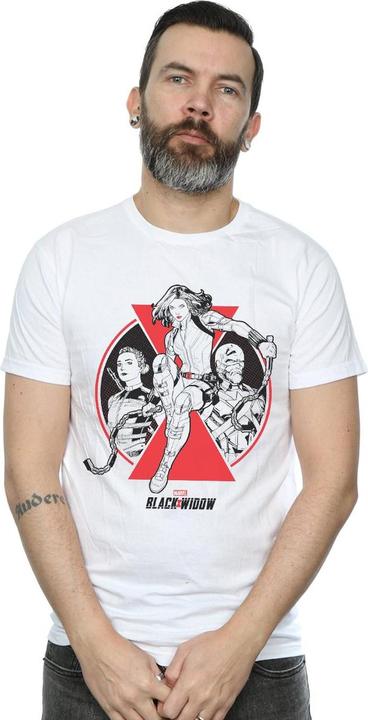 Actual product image Mens Black Widow Movie Character Badge T-Shirt (4XL)