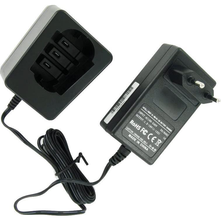 AccuCell, Werkzeugakku + Ladegerät, Ladegerät passend für Metabo Werkzeugakku 4,8 - 18 Volt NiCd/NiMH (12 V)