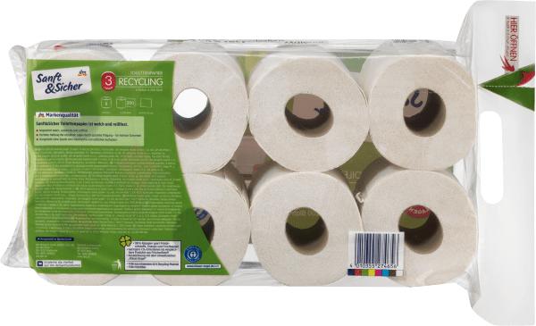 Produktbild dm Sanft&Sicher Toilettenpapier Recycling (8 x)