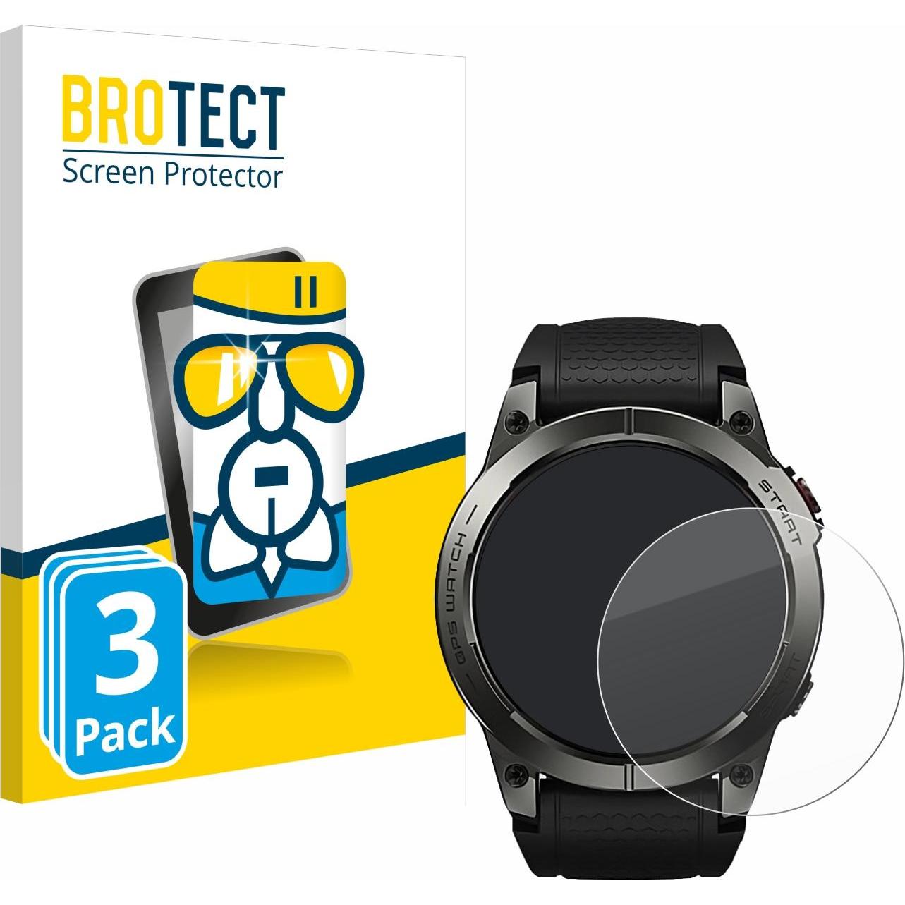 BROTECT AirGlass Panzerglasfolie, Smartwatch Schutzfolie, Transparent