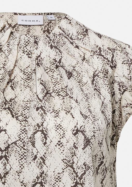Produktbild Comma Bluse Satinbluse mit Raffung und All-over-Print (42)