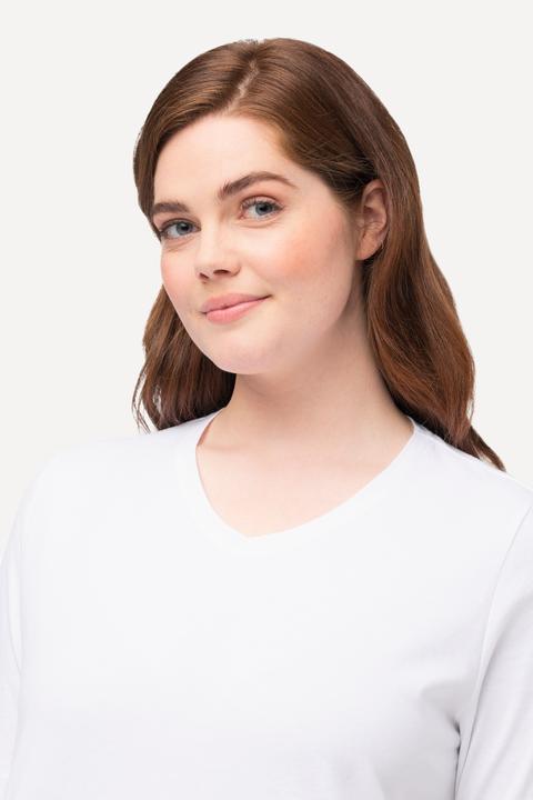 Produktbild Ulla Popken T-Shirts, 2er-Pack, V-Ausschnitt, Halbarm (50, 52)