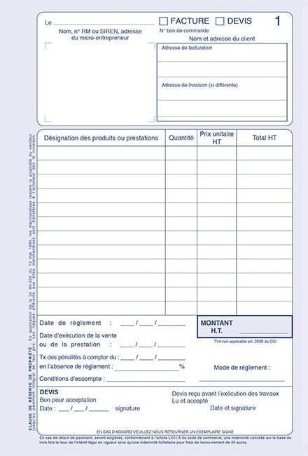 Produktbild ELVE Manifold Factures / Devis, 50 feuillets, A5, dupli (50x)
