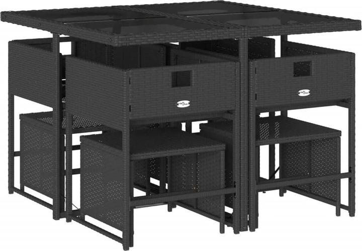 Image du produit VidaXL Meuble de jardin Ensemble de jardin 9pcs. noir Poly rotin (106 cm)