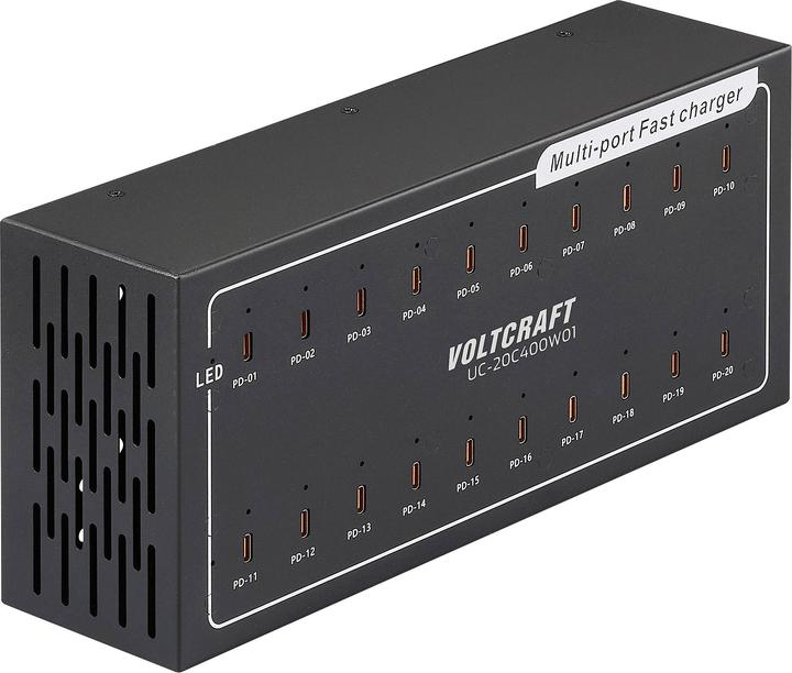 Actual product image Voltcraft UC-20C400W01 USB Ladegerät 400 W 20x USB-C® USB PD Innenbereich USB Po (400 W, 20 ports)