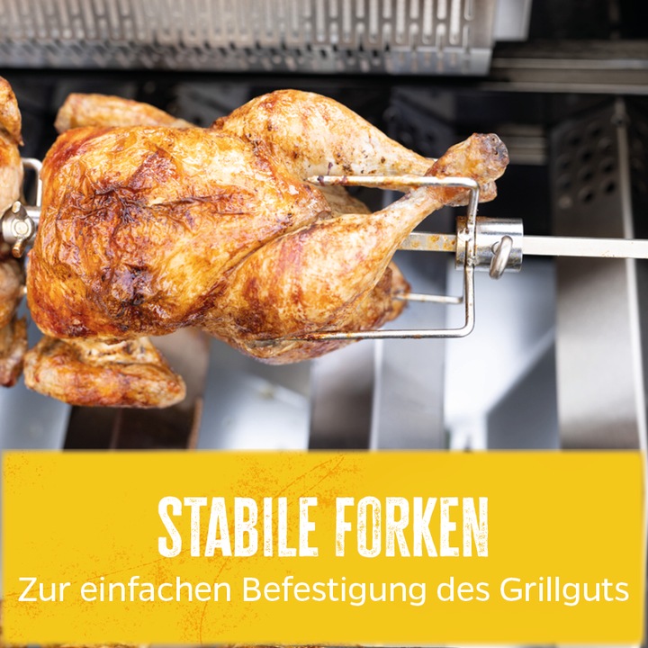 Produktbild Grillfürst Universal Drehspiess / Rotisserie Set aus Edelstahl mit Motor
