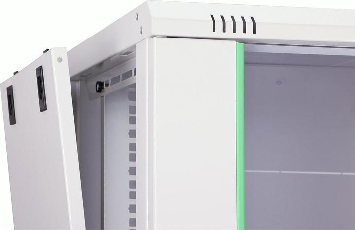 Actual product image Digitus 48,3cm 19inch wall cabinet 16HE SoHoline RAL7035 grey H816mmxW600mmxD450mm with glass door (16 RU, 19 inch rack)