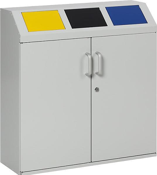 Blau, Gelb, Lichtgrau RAL 7035, Schwarzgrau