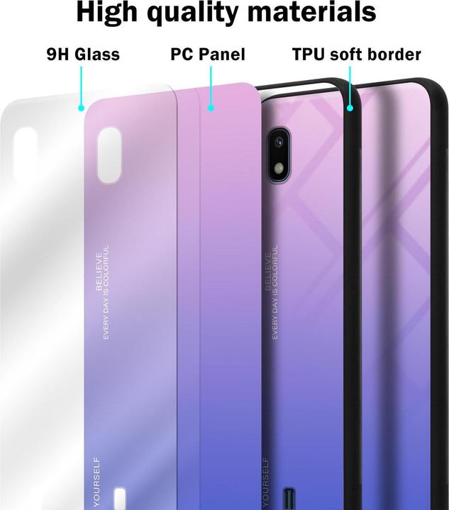 Actual product image Cadorabo TPU 2 colors glass cover (HTC One M10, Samsung Galaxy A10)