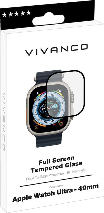 Produktbild Vivanco 2.5D FullScreen Displayschutzglas fuer Apple Watch Ultra, 49mm (Apple Watch Ultra)