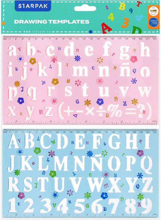 Starpak Zeichenschablone aus Kunststoff Zahlen & Buchstaben