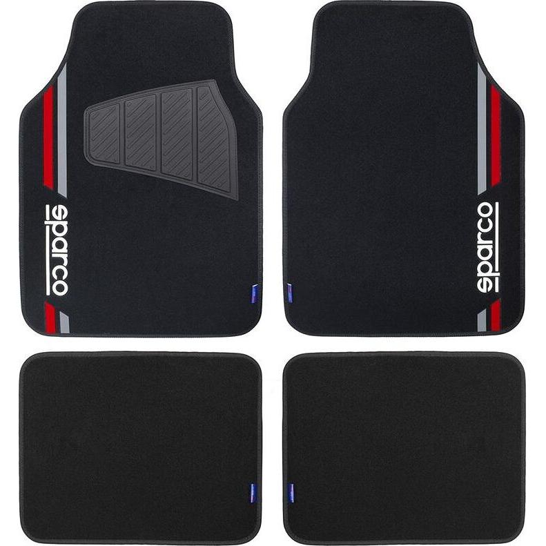 Sparco, Autoteppich, Auto-Fussmatten-Set SPCF508RD Rot (1 Set à 4 Fussmatten)