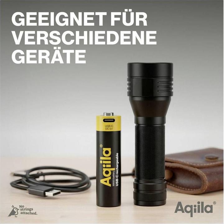 Produktbild Aqiila - USB-C Wiederaufladbare Batterie - 18650 - 2000 mAh - 1er-Pack (1 Stk., 18650, 2000 mAh)