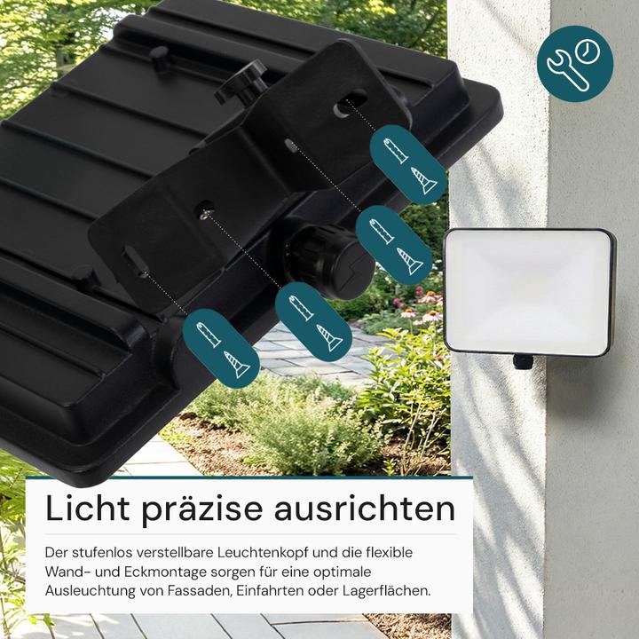 Produktbild Luxula LED-Fluter, BeamPlug, 50 W, 4000 K (neutralweiss), 6000 lm, schwarz (6000 lm, IP65)