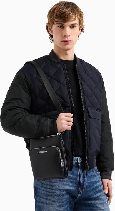 Immagine prodotto Armani Exchange Borsa a Tracolla Doppia con Logo e Targhetta Centrale