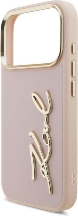 Actual product image Karl Lagerfeld case PU leather case with Karl script logo and metal camera buttons for iPhone 17 Pro (Apple iPhone 17 Pro)