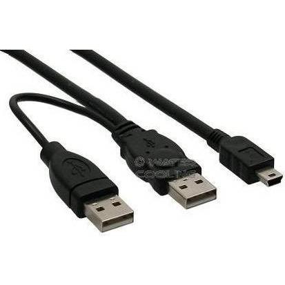 PremiumCord Cavo di alimentazione USB 2.0 a Y A/M + A/M -- A/M mini 0,4m + 0,5m (0.90 m), Cavo USB