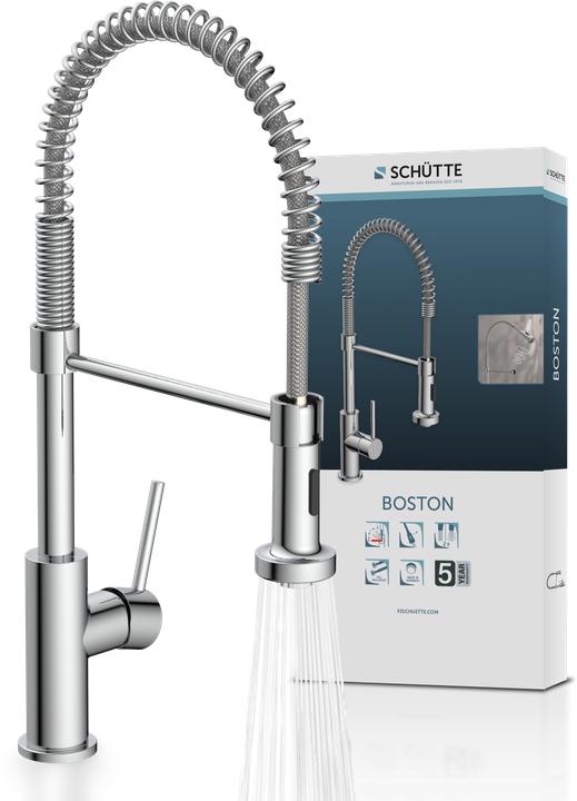 Image du produit Schütte Robinet Cuisine BOSTON Robinet d'évier à ressort chromé Douche extractible Pivotant 78580