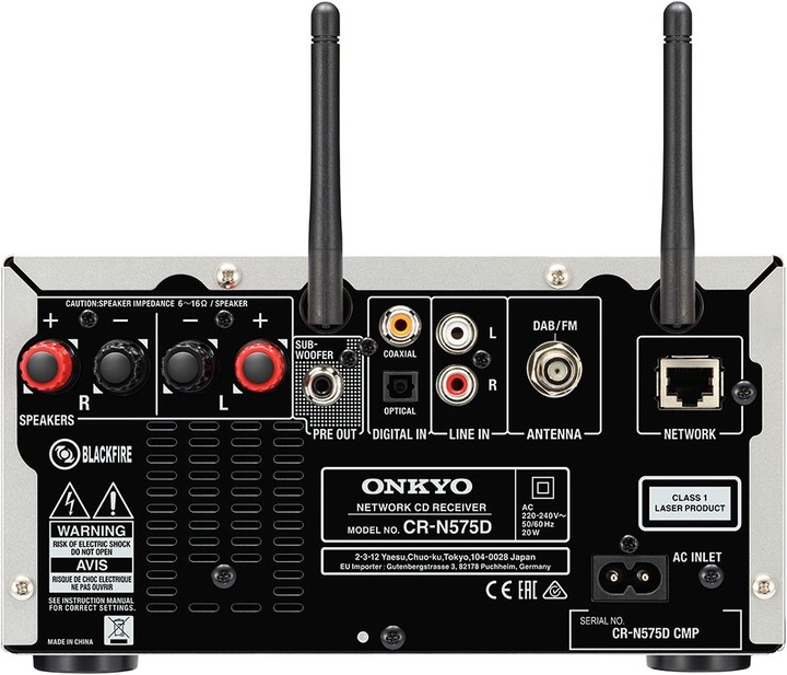 Image du produit Onkyo CS-N575D (Lecteur de CD, WiFi, Bluetooth, Multiroom, Airplay, Chromecast, Spotify Connect, 2x 20 W)