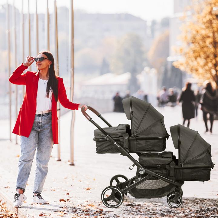 Produktbild BabyGo Geschwisterwagen Twinner Grey