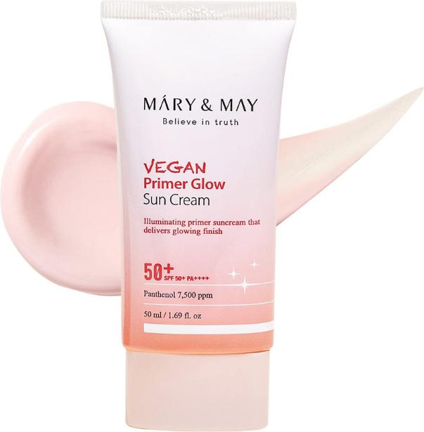 Image du produit Mary&May MARY & MAY Vegane Primer Glow Crème solaire Spf50+ Pa++++ 50ml (Crème solaire visage, SPF 50+, 50 ml)