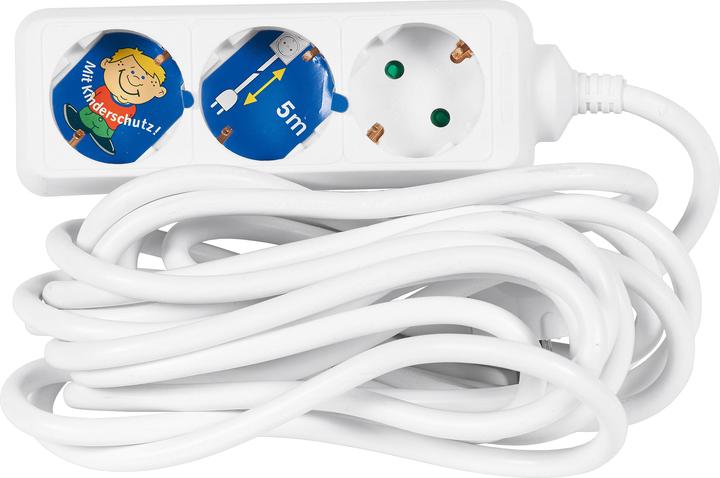 Immagine prodotto REV Contatto di protezione da tavolo presa uscita 5m linea di alimentazione 3gang bianco (3 x, CEE 7/3, 5 m)