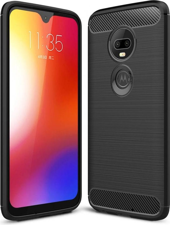 Actual product image Screenguard Motorola Moto G7 Plus Cover Carbon Brushed Soft TPU (Motorola Moto G7 Plus)