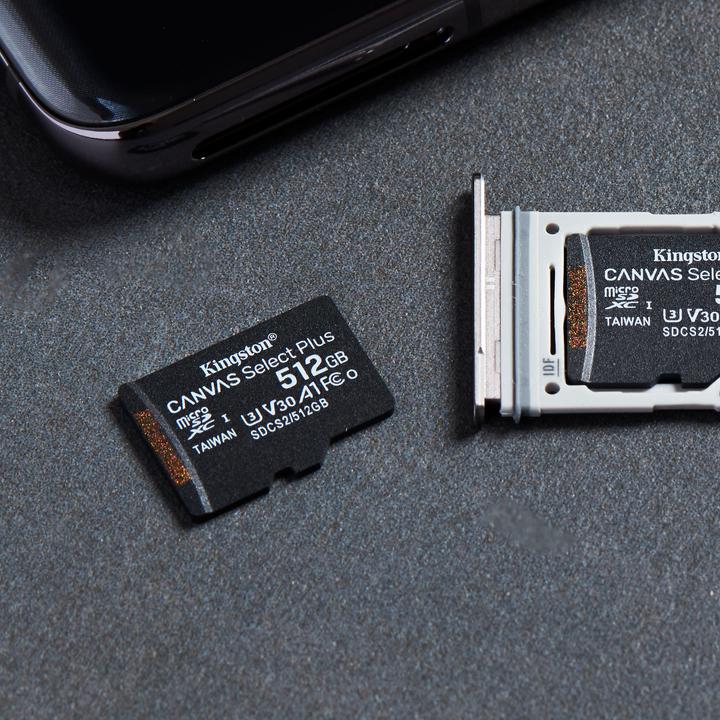 Image du produit Kingston Canvas Select Plus (512 Go, microSDXC, U3, UHS-I)