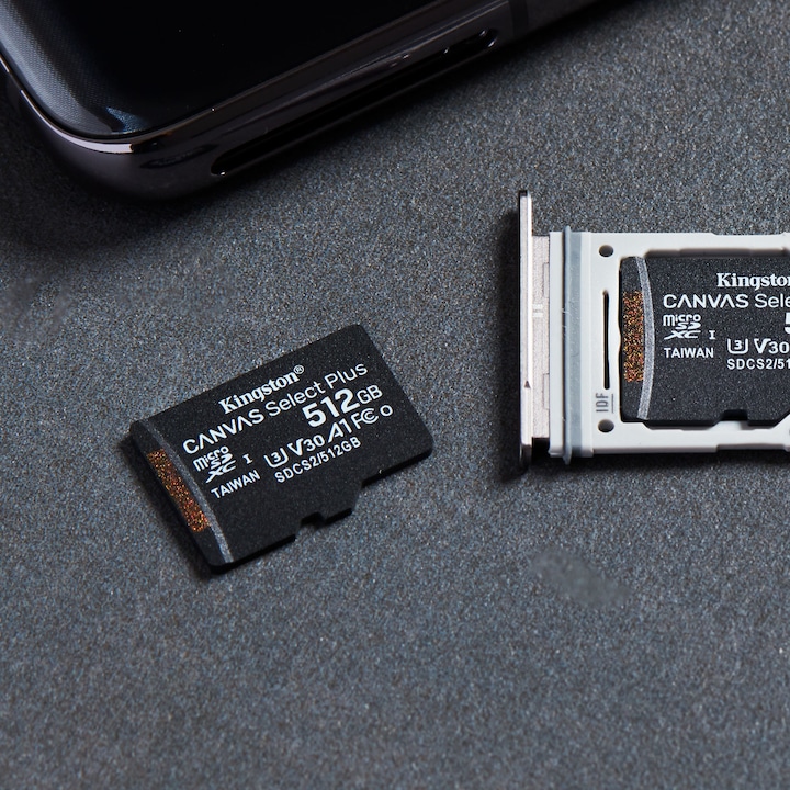 Actual product image Kingston Canvas Select Plus (512 GB, microSDXC, U3, UHS-I)