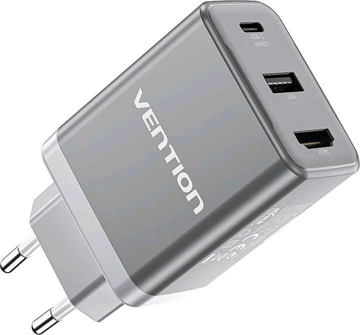 Immagine prodotto Vention UE Caricatore di rete USB(C+A)+HDMI GaN (60W/5W/4K@60Hz) (grigio) (60 W)