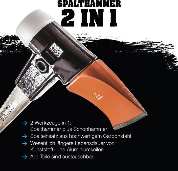 Actual product image Halder Splitting hammer super plastic Simplex Ø 60 mm, hickory handle & malleable cast iron body (4100 g)