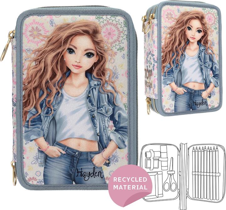 Produktbild Top Model Topmodel - TOPModel Triple Pencil Case - FESTIVAL FUN - Cream, Light Blue