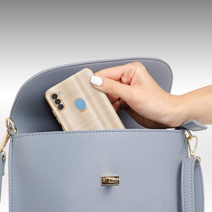 Immagine prodotto Cadorabo Custodia per Samsung Galaxy A11 / M11 in TPU spazzolato con protezione per fotocamera stile LM160 (Samsung Galaxy A11, Samsung Galaxy M11)