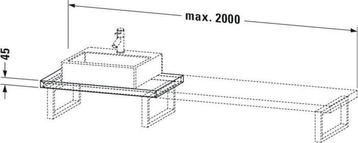 Immagine prodotto Duravit Console L-CUBE 45mm pz. 1 taglio 480 bianco lucido