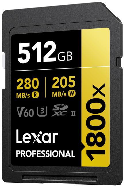 Actual product image Lexar Professional 1800x (512 GB, SDXC, U3, UHS-II)