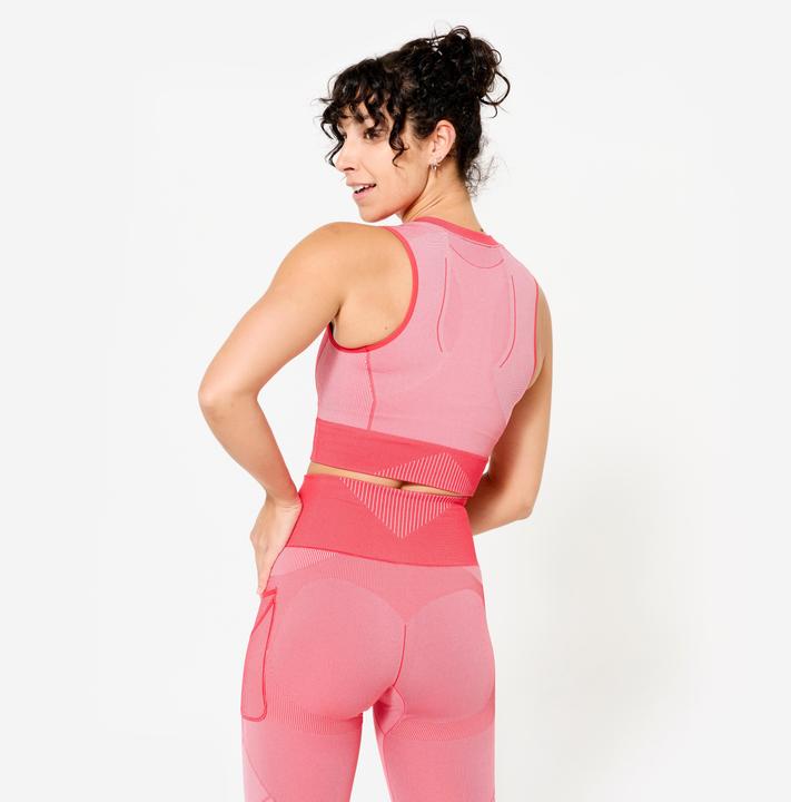 Immagine prodotto Domyos Crop Top Damen seamless - rot/rosa (S)
